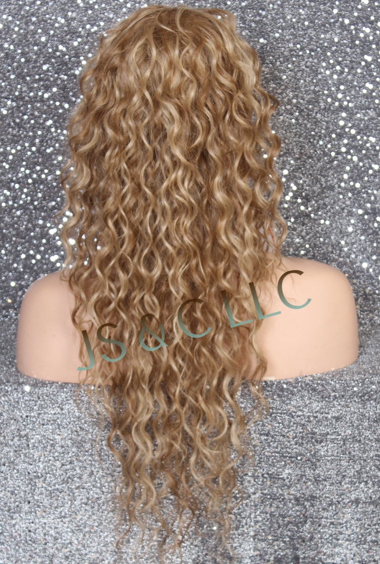 Ash Brown Blonde Mix Human Hair Blend PONYTAIL Hairpiece Drawstring Ex ...