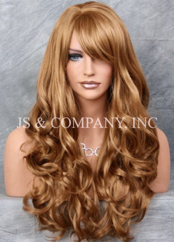 Strawberry Blonde Luscious Curly Layered Long Wig off Center