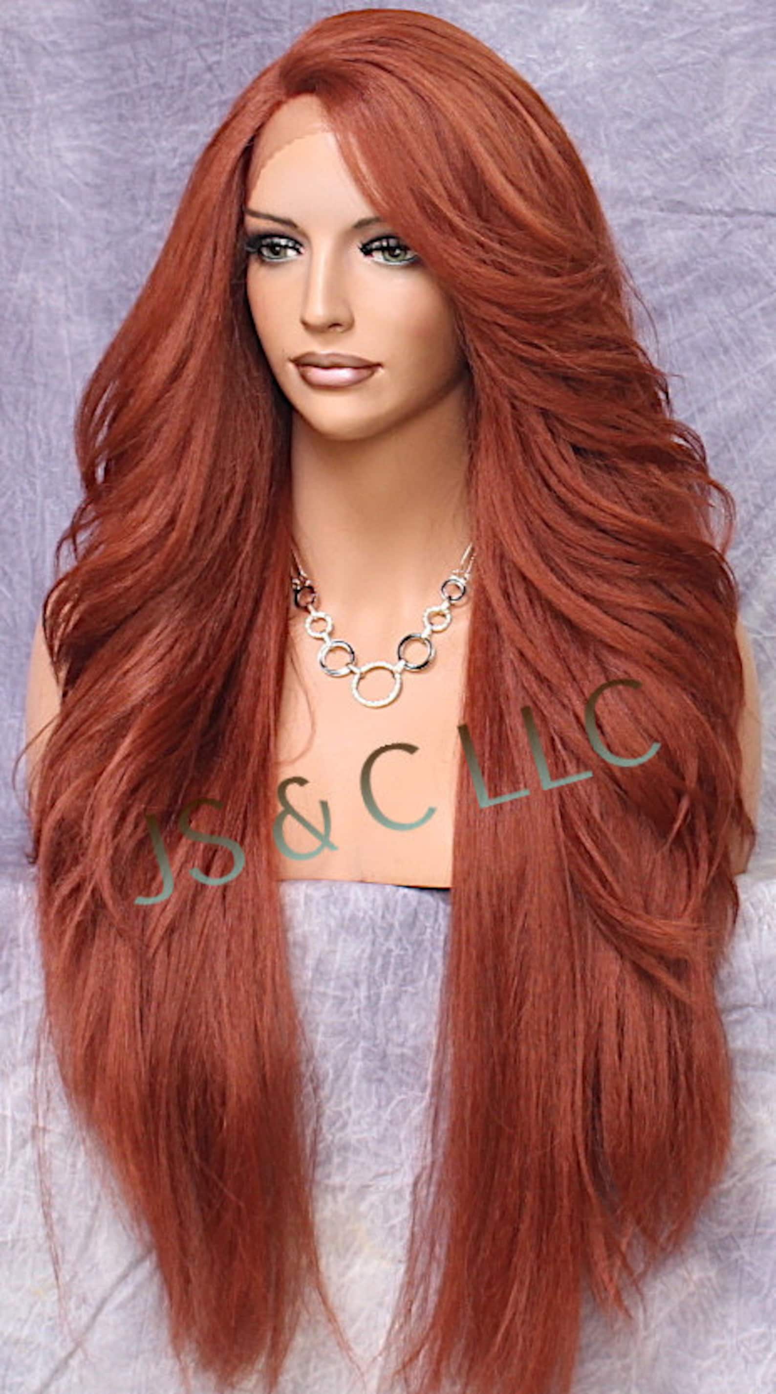 Luscious Human Hair Blend Full Lace front wig with Feathered Etsy