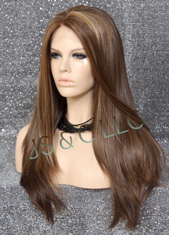 Human Hair Blend Hand Tied Full Lace Front Wig Heat OK  display picture 3