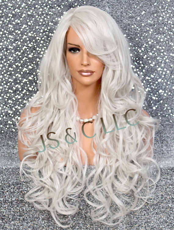 Human hair blend sliver gray wig Luna 12 main image 3