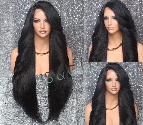 Black Luscious Full HUMAN HAIR BLEND Lace Front Wig Heat Ok Etsy