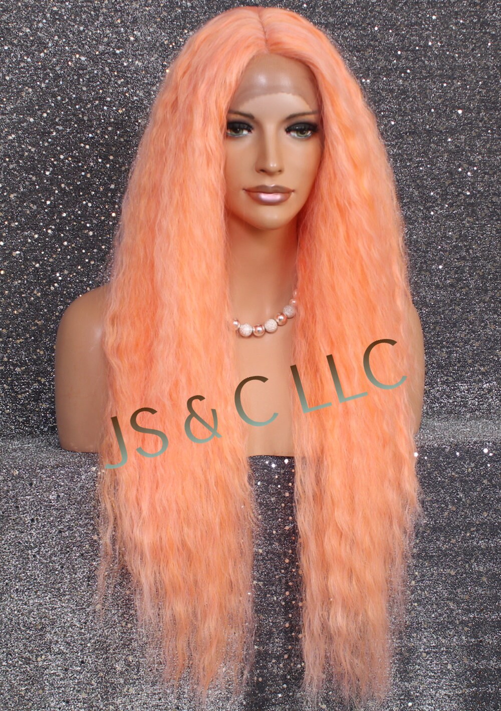 Long Straight Peach Skin Part Heat Resistant Wig Amazon.com: AFBeauty Pink Lace Front Straight Wigs for Women  main image 2
