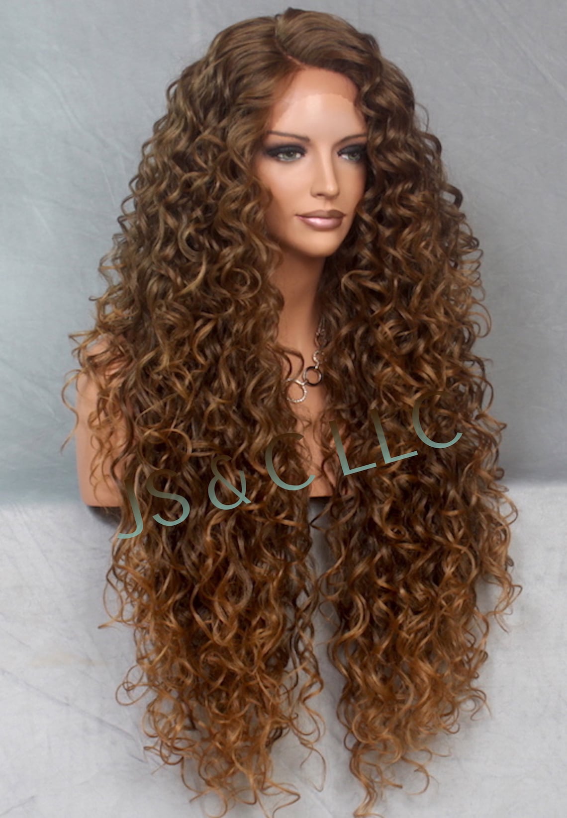 HUMAN Hair Blend Full Lace Front Wig Extra volume and Curly Etsy