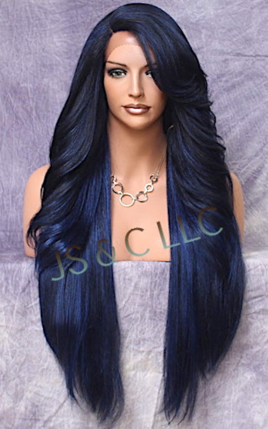 Long blue layers wig Lacefront Layers 2019 Sale Ariella Wig | UCHE HAIR™ main image 4