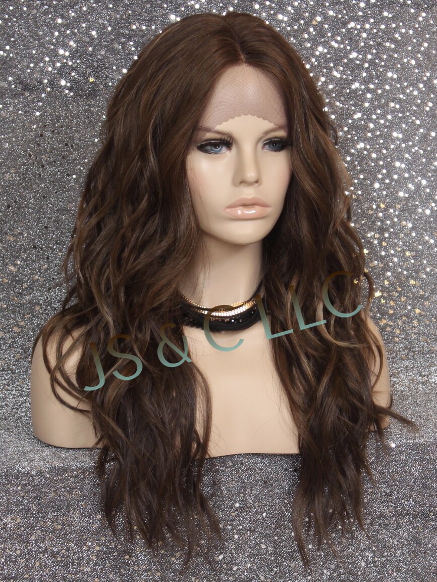 Caramel Brown Mix Human Hair Blend Wig Natural Relaxed  display picture 1