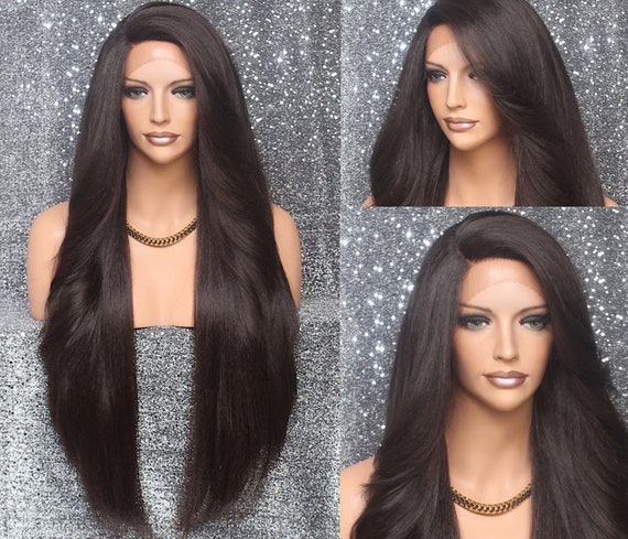 Luscious Full Human Hair Blend Lace Front Wig Heat Safe With Etsy