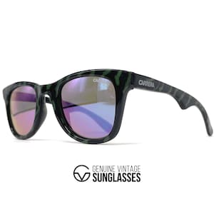 NOS vintage CARRERA 5447 "Rayflect" sunglasses - Austria 1980's - Large - RARE - Black / Green / Blue