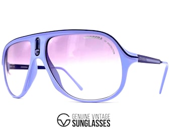NOS vintage CARRERA &quot;SAFARI&quot; sunglasses - Italy - Large - Puprle / Grey - Limited edition!!!!