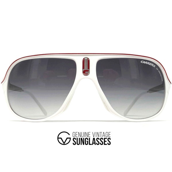 Vintage CARRERA "SAFARI" sunglasses - Italy - Large - Original - White/Grey