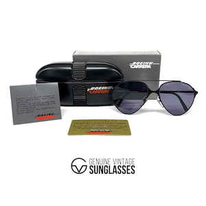 Vintage CARRERA & BOEING 5710 sunglasses - Austria 80's - Large - ORIGINAL - Black/Blue - New - Nos