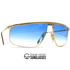 Vintage Jaguar 709 Sunglasses – 80s Gold Aviator, Blue Gradient Lens (NOS) image 4