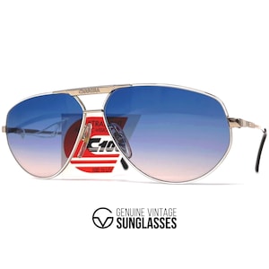 NOS vintage CARRERA 5322 sunglasses - Gold / White / Blue - 80&#39;s Germany - Original - Large - RARE