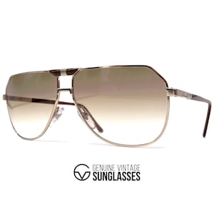 Vintage JOHN STERLING JS 2039 sunglasses - Italy 80's - Medium - Original - Gold Plated
