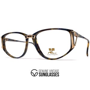 NOS vintage COURREGES eyeglasses - 1970's France - RARE - Medium - Collectors Item - Gold / Multi