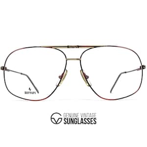 Lunettes vintage NOS FERRARI F41 - RARE - Années 90 - Italie - Grandes - Originales - Neuves - Noir / Or