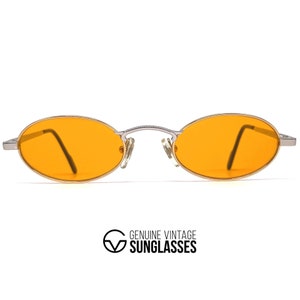 NOS vintage TIFFANY TJ36 Sonnenbrille - Italien 1980er Jahre - Large - ORIGINAL - Platin / Orange