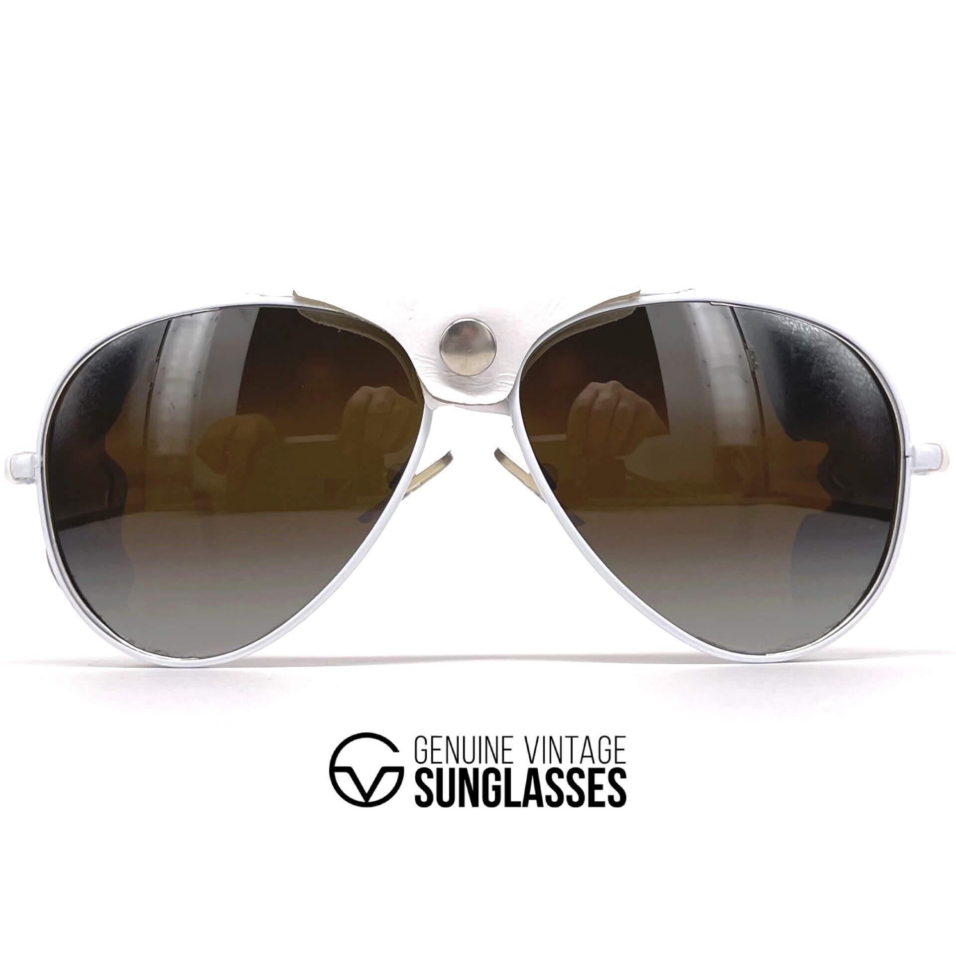Vintage Cebe Sport Sunglasses | White with Leather Sideshields and Leash  France NWT Vintage Cebe Sport Sunglasses | Model 1912 | Khaki With  main image 3