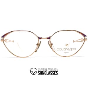 Vintage COURREGES Gold Pilot Glasses - 1980s France - Handmade