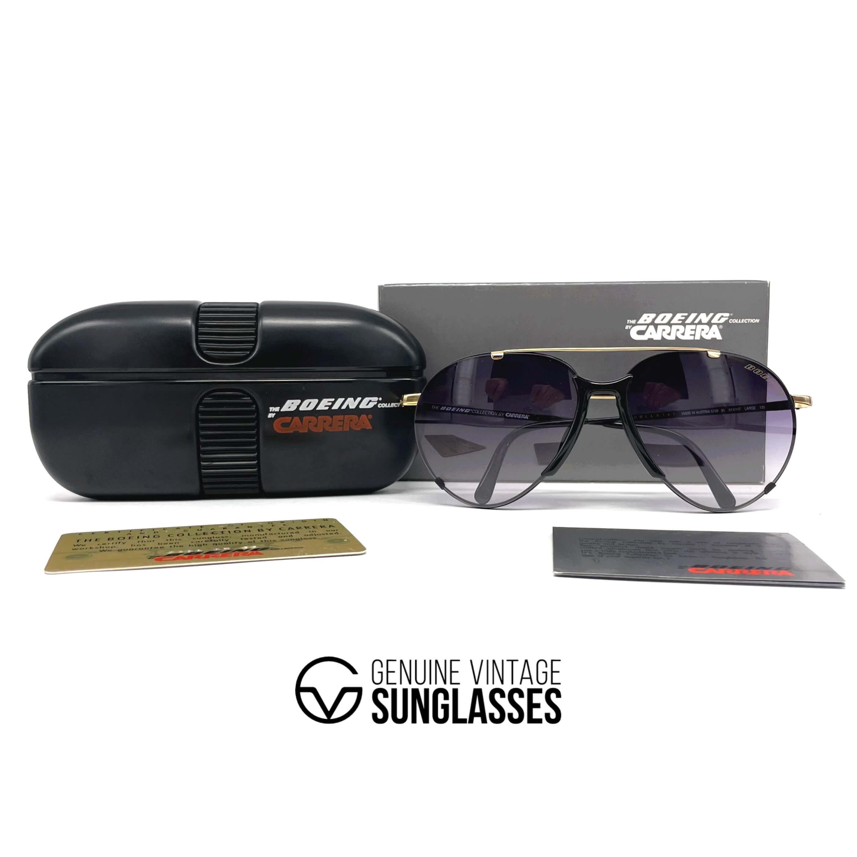 Vintage Carrera Boeing 5709 Sunglasses – 1980s Gold & Black
