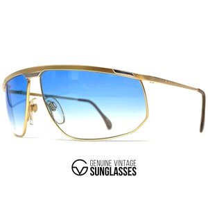 Vintage Jaguar 709 Sunglasses – 80s Gold Aviator, Blue Gradient Lens (NOS) image 6