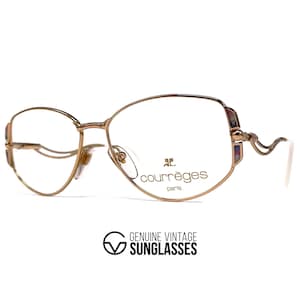 NOS vintage COURREGES 880 glasses - 1980&#39;s France - Medium - Collectors Item - Gold - Hand Made