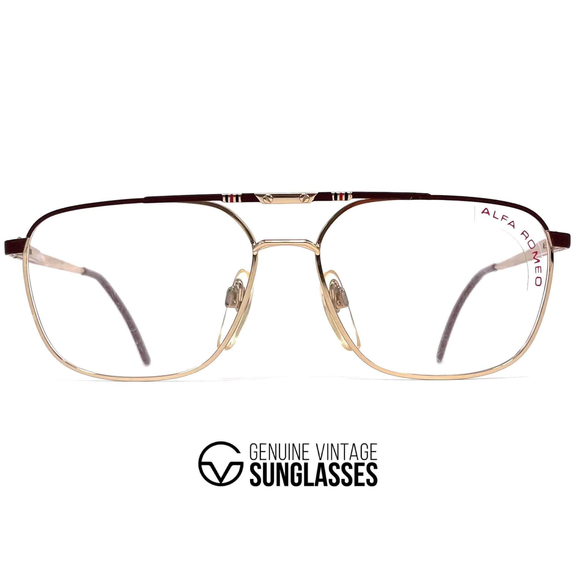 Lunettes Vintage Alfa Romeo 34 107 - Monture Or Marron Ovale, Neuf Sans étiquette