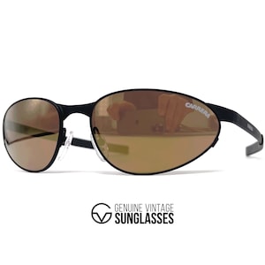 NOS vintage CARRERA 4827 "Sport" Sonnenbrille - RAR - Italien '80er Jahre - Large - Schwarz / Braun Verspiegelt