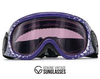 NOS vintage CEBE " Double Lens " ski goggles - 80's France - Rare - New - Blue / Silver