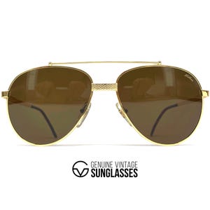 Vintage HILTON "Club 8" Sonnenbrille - Italien 1980er Jahre - Large - ORIGINAL - 24K Vergoldet."