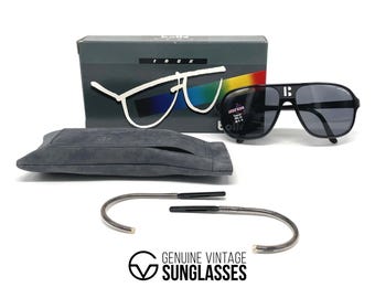 Vintage BOLLE 428 "IREX TRG" Sunglasses - France 1980's - Black - Large - Original - New - Full Set