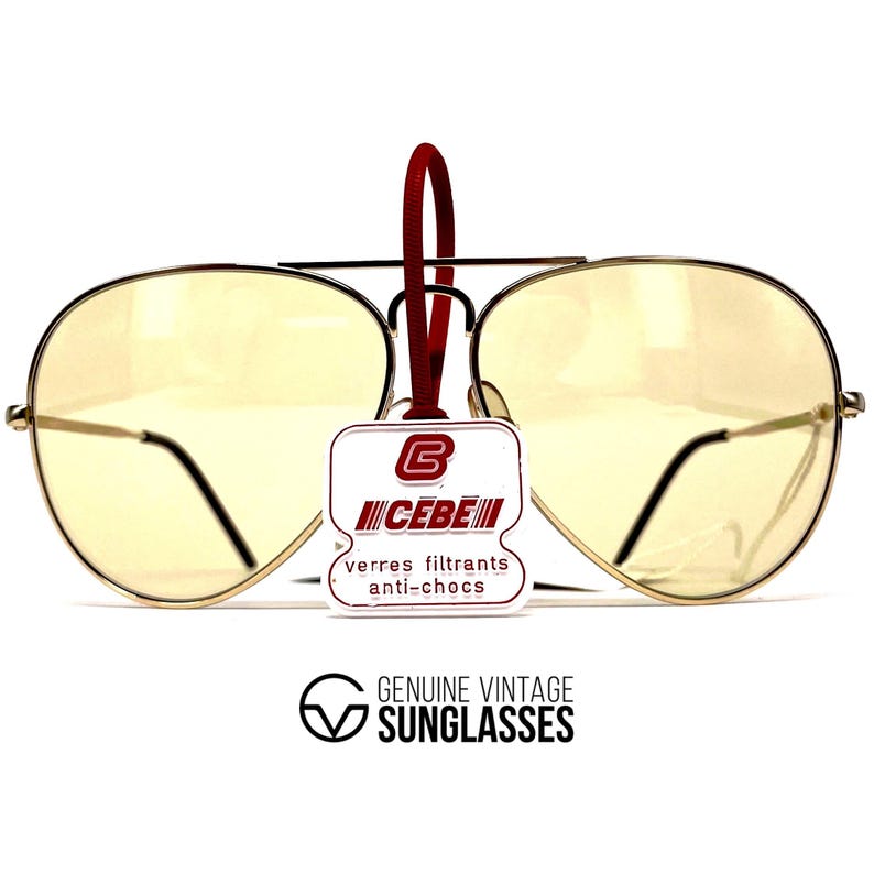 Vintage CEBE 205 Metal photochromic aviator sunglasses - France 1980's - Medium - Gold / Mineral Lenses image 1