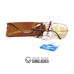 Vintage CEBE 205 Metal photochromic aviator sunglasses - France 1980's - Medium - Gold / Mineral Lenses image 8