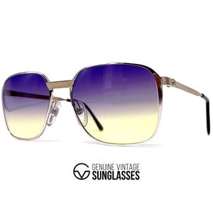 NOS vintage DUNHILL 6014 sunglasses - Austria 1980's - ORIGINAL - Gold Plated / Purple / Yellow