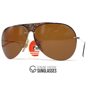 NOS vintage CARRERA 5423 sunglasses - 1980's Germany - Gold / Brown - Original - Large