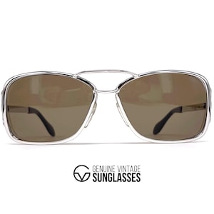 NOS vintage SILHOUETTE 666 Sonnenbrille - 1980's Österreich - Medium - COLLECTORS - Silber / Braun