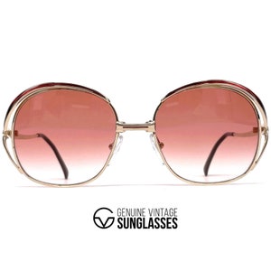 Vintage CHRISTIAN DIOR 2145 Sonnenbrille - Österreich 70's - Medium - Gold / Rot