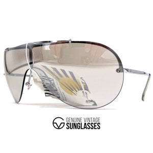 NOS vintage ZAGATO 5556 " La Dolce View " Sonnenbrille - 80er Jahre Italien - Large - ORIGINAL - Silber - Randlos
