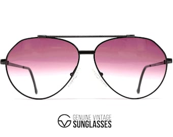 Vintage CARRERA 5346 Sonnenbrille - 80er Jahre Black/Pink Aviator, Medium