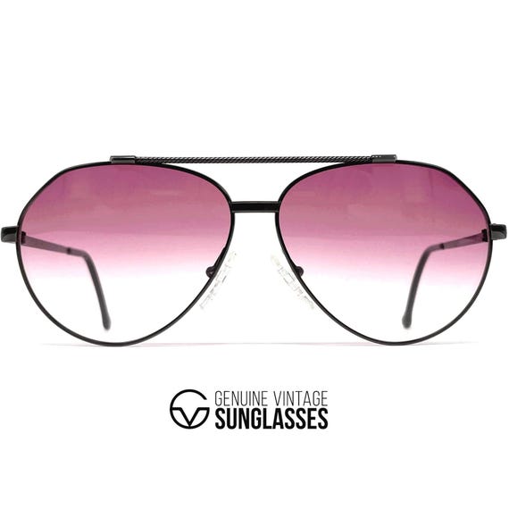 Vintage CARRERA 5346 Sunglasses – 80s Black/pink Aviator  display picture 1