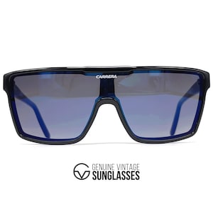 NOS vintage CARRERA 6630 Sonnenbrille - Made in Italy - Large - ORIGINAL - Schwarz / Blau
