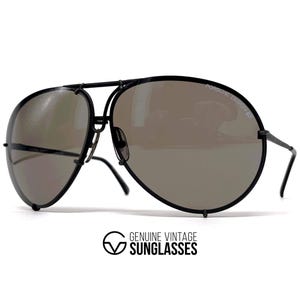 Vintage PORSCHE DESIGN by CARRERA 5621 Sonnenbrille - Österreich 1980er Jahre - Large - Schwarz / Grau / Gelb - Original
