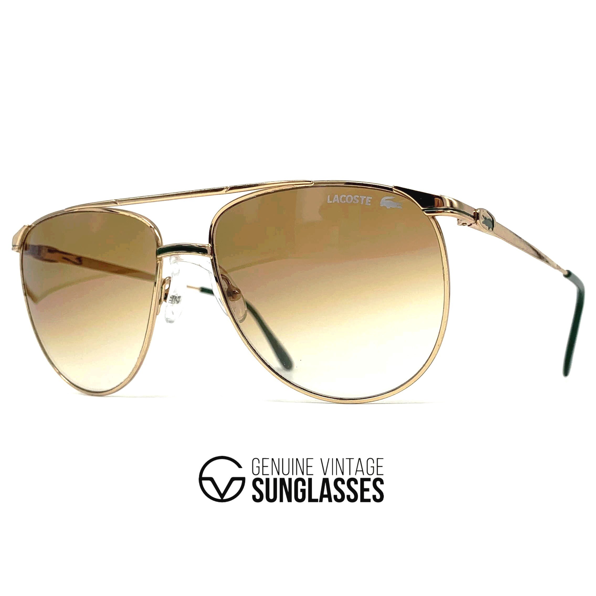 Vintage LACOSTE 167 gold Sunglasses Made in Etsy