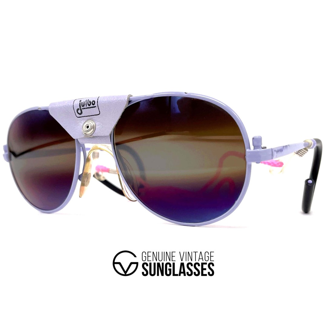 NOS Vintage JULBO glacier Sunglasses France 80's Large Original Lila