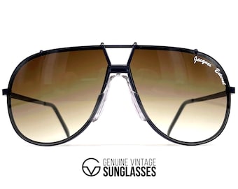 NOS vintage JAQUES ESTEREL sunglasses - 80&#39;s France - Large - Original - Blue/Brown