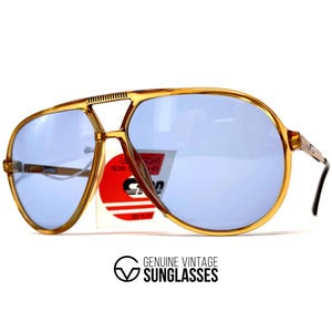 Vintage CARRERA 5335 VARIO-zonnebril – ambar kristal, blauwe heldere glazen afbeelding 2