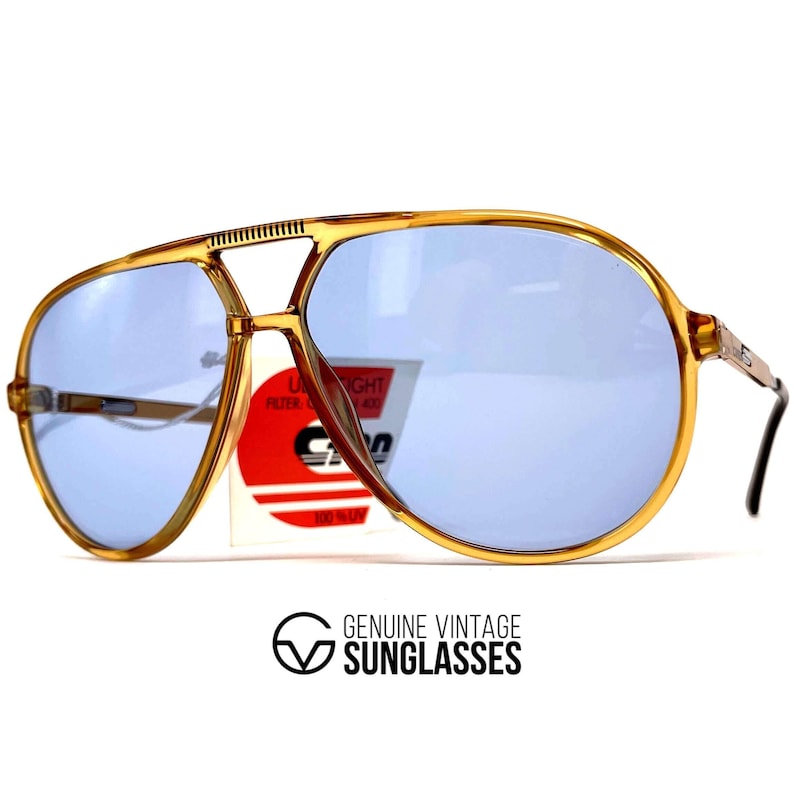 Vintage CARRERA 5335 VARIO-zonnebril – ambar kristal, blauwe heldere glazen afbeelding 2