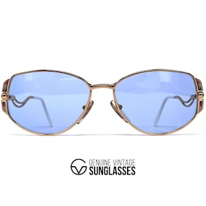 NOS vintage COURREGES 880 sunglasses - 1980&#39;s France - Medium - Collectors Item - Gold / Blue