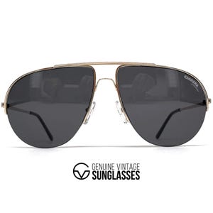 NOS vintage CARRERA 5589 ""Ultrasight"" Sonnenbrille - W.Germany 80's - Large - Gold / Grau - halb randlos - ORIGINAL."