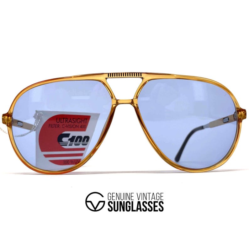 Vintage CARRERA 5335 VARIO-zonnebril – ambar kristal, blauwe heldere glazen afbeelding 1
